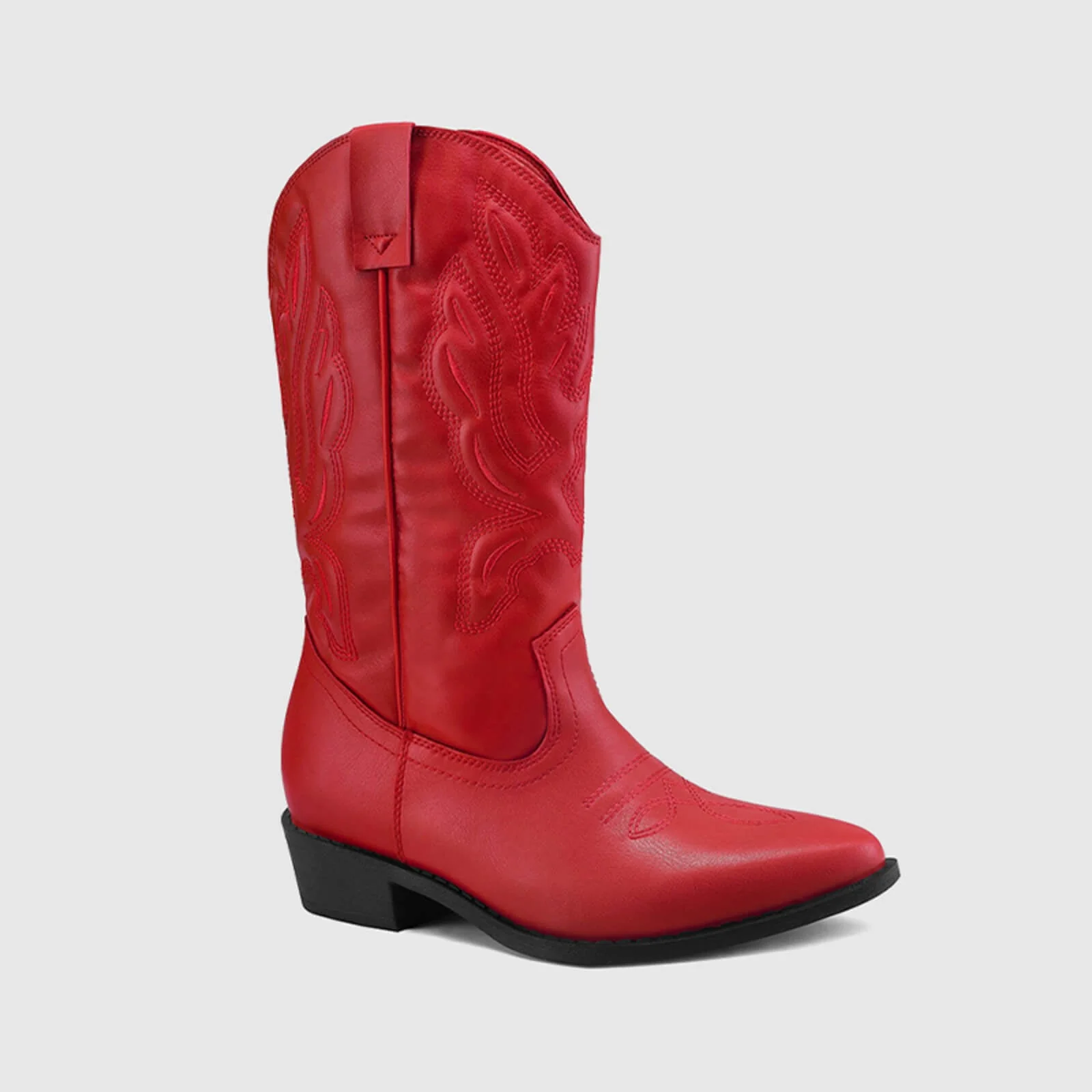 Western Cowboy Boots Embroidered Mid-Calf Pointed Toe Cowgirl Booties - Image 13