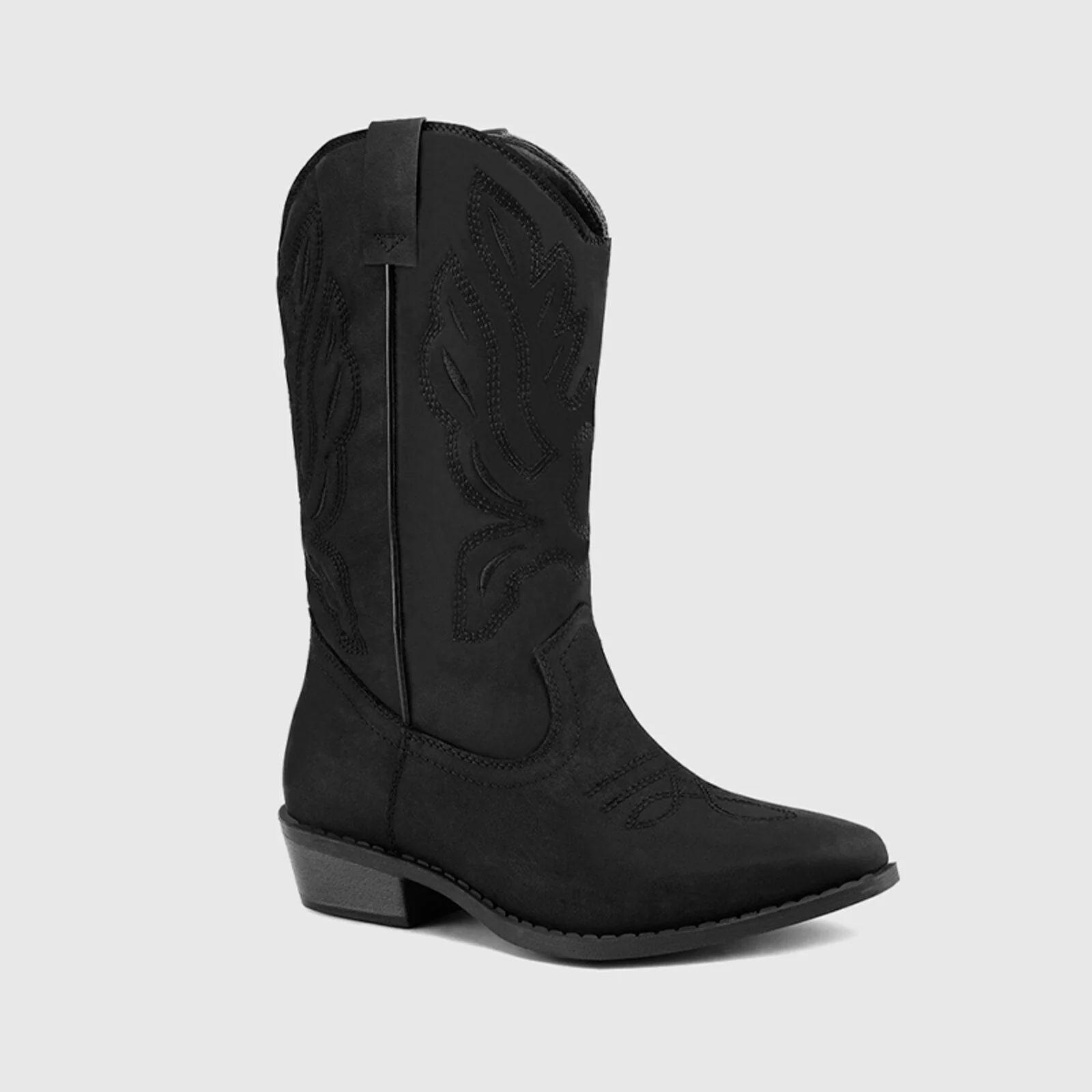 Western Cowboy Boots Embroidered Mid-Calf Pointed Toe Cowgirl Booties - Image 19