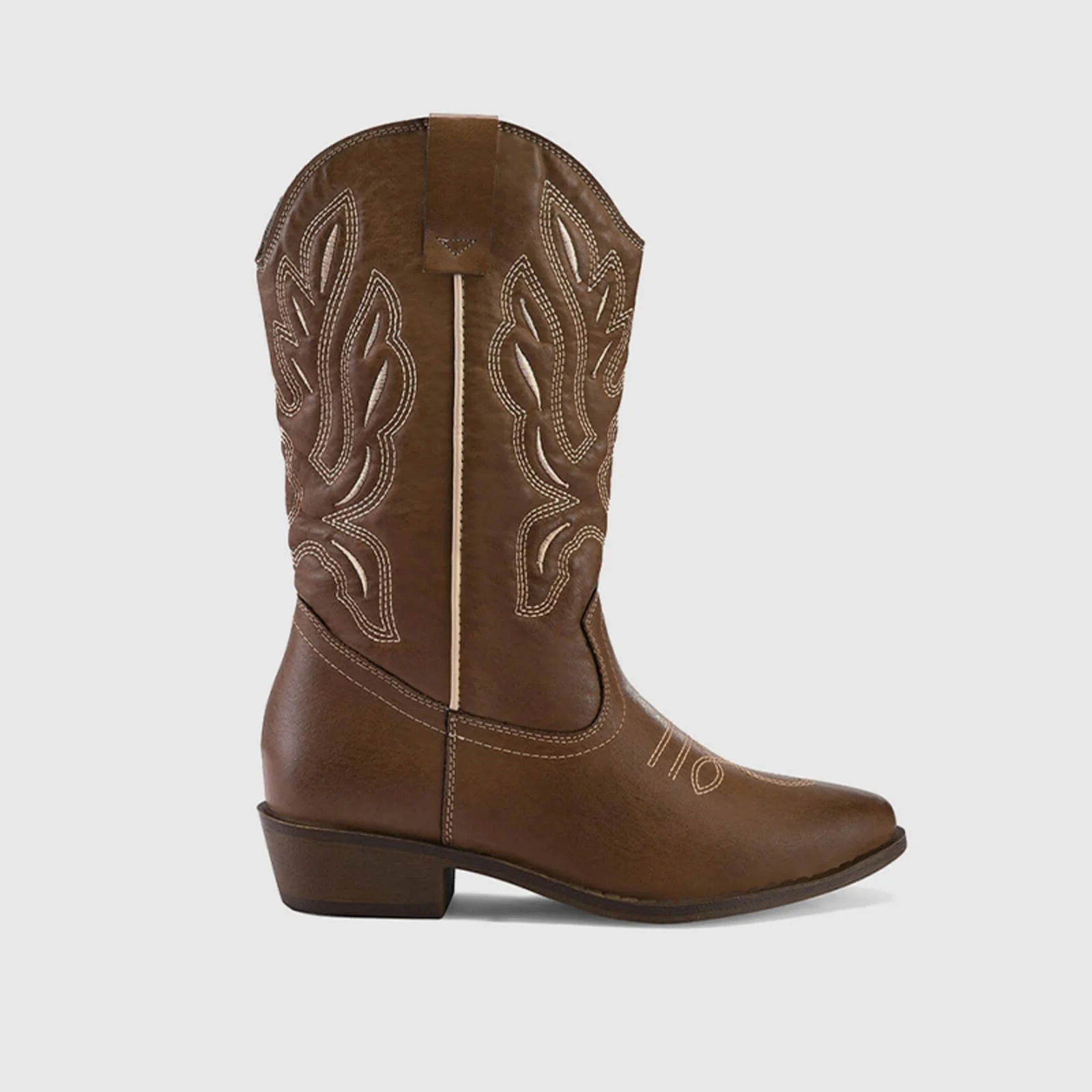 Western Cowboy Boots Embroidered Mid-Calf Pointed Toe Cowgirl Booties - Image 2