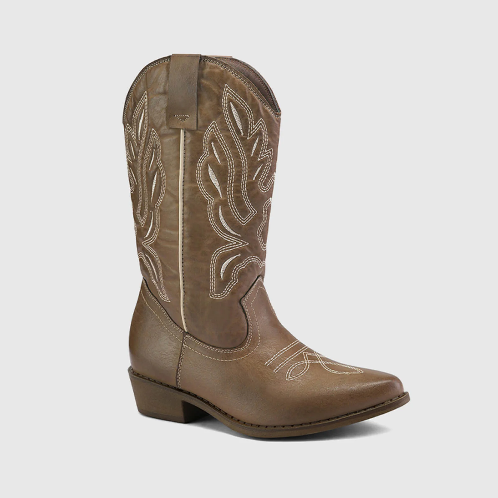 Western Cowboy Boots Embroidered Mid-Calf Pointed Toe Cowgirl Booties - Image 7