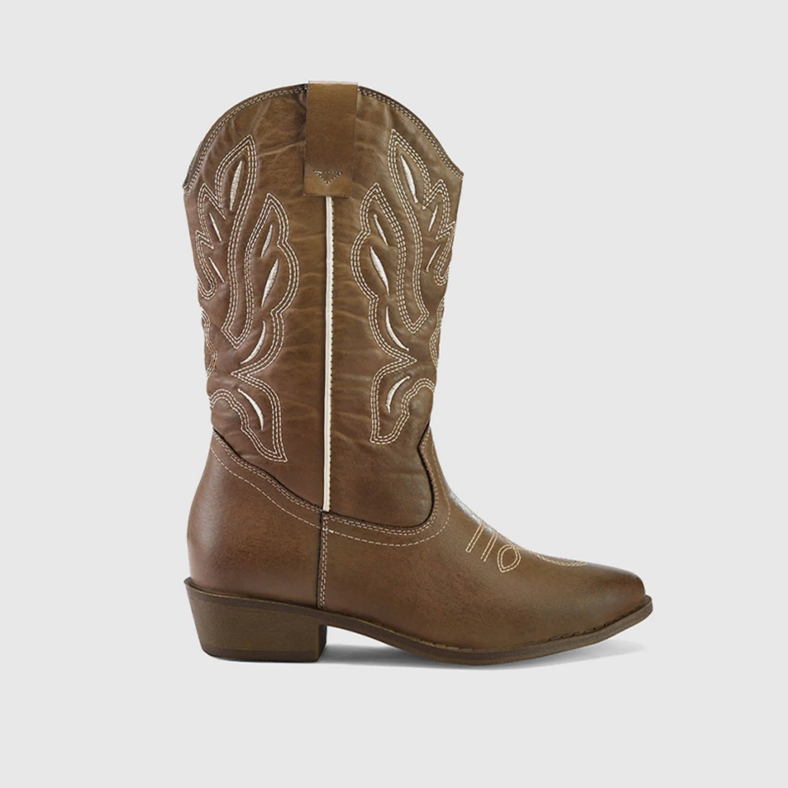 Western Cowboy Boots Embroidered Mid-Calf Pointed Toe Cowgirl Booties - Image 8