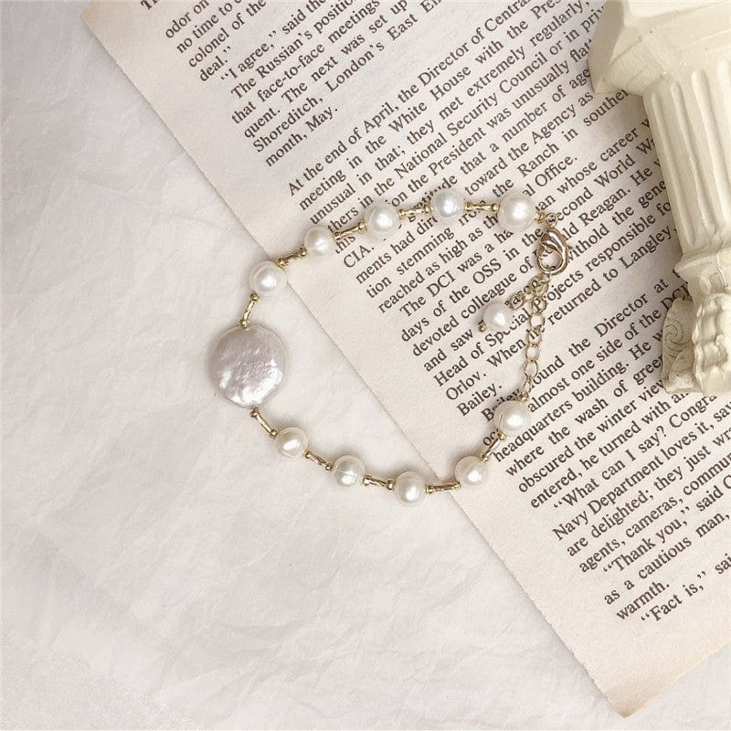 White Iridescent Pearl Bracelet - Image 3