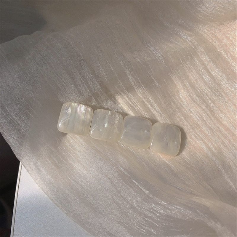 White Iridescent Stone Hair Clip - Image 3
