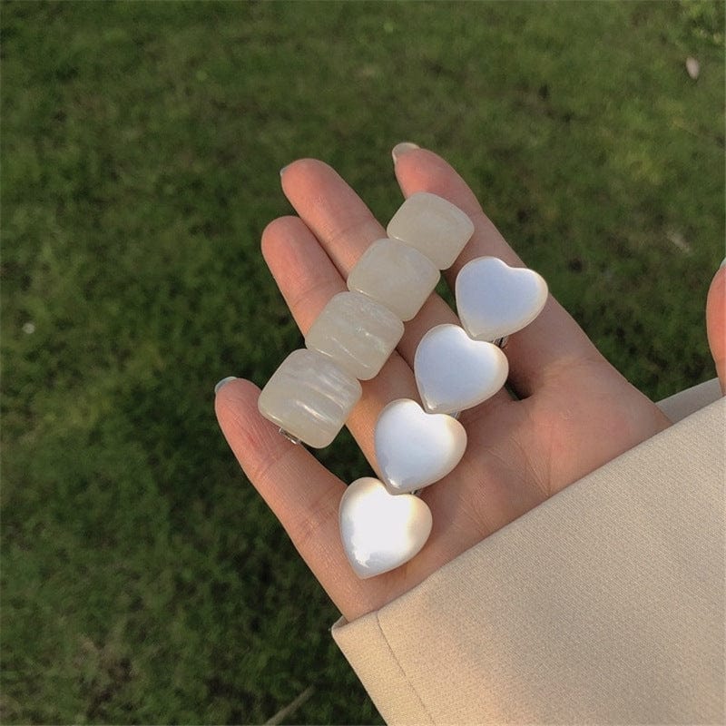 White Iridescent Stone Hair Clip - Image 4
