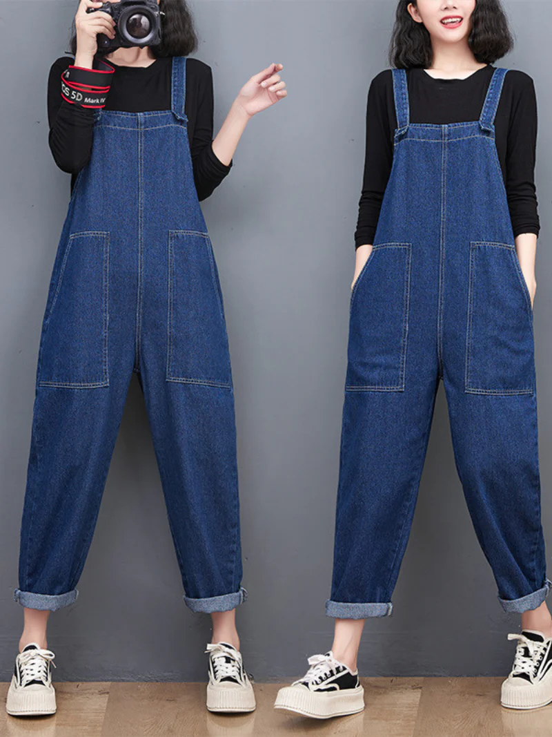 Wide Leg Denim Overalls For Women/Casual Jumpsuit/Summer and Spring Jumpsuit - Image 2