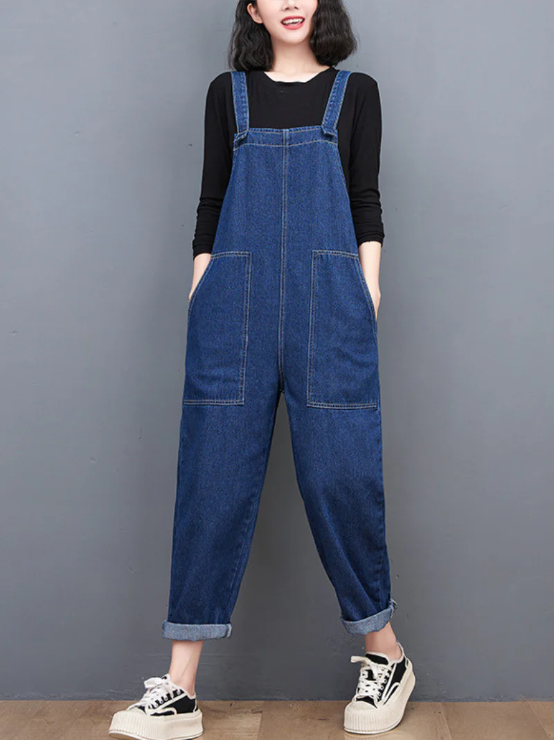 Wide Leg Denim Overalls For Women/Casual Jumpsuit/Summer and Spring Jumpsuit - Image 4