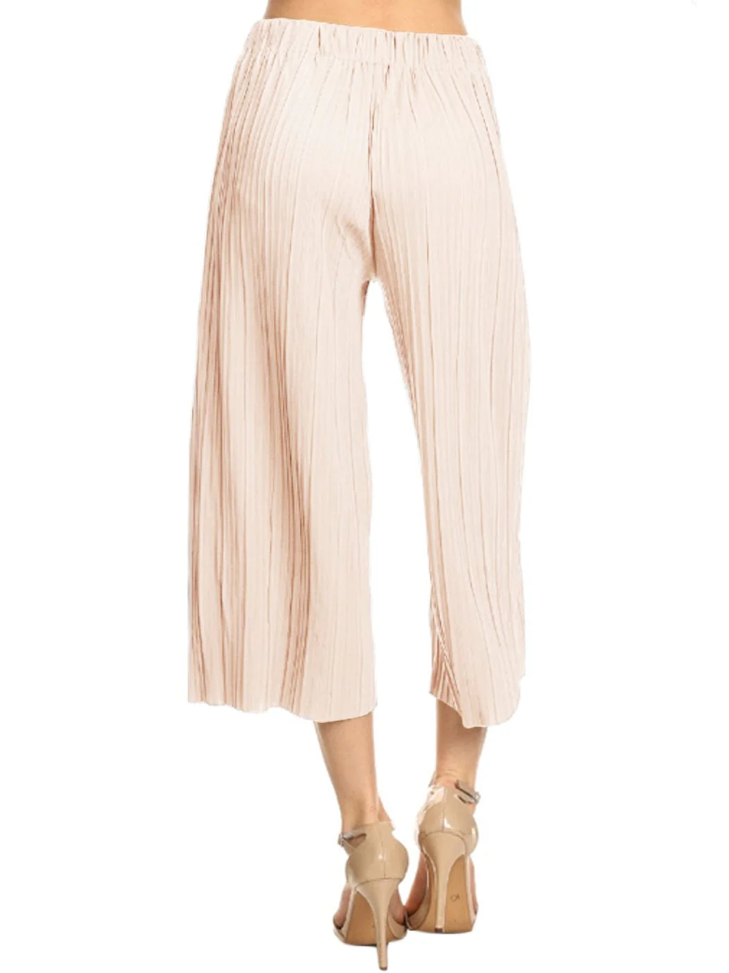 Wide Leg Pants Pleated Cropped Palazzo Lounge Pants - Image 9