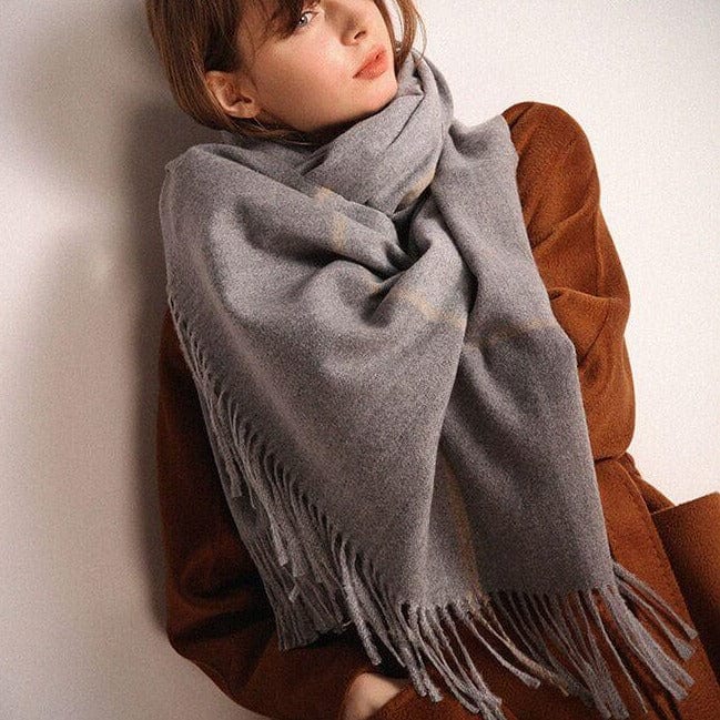 Wide Plaid Scarf - Image 2
