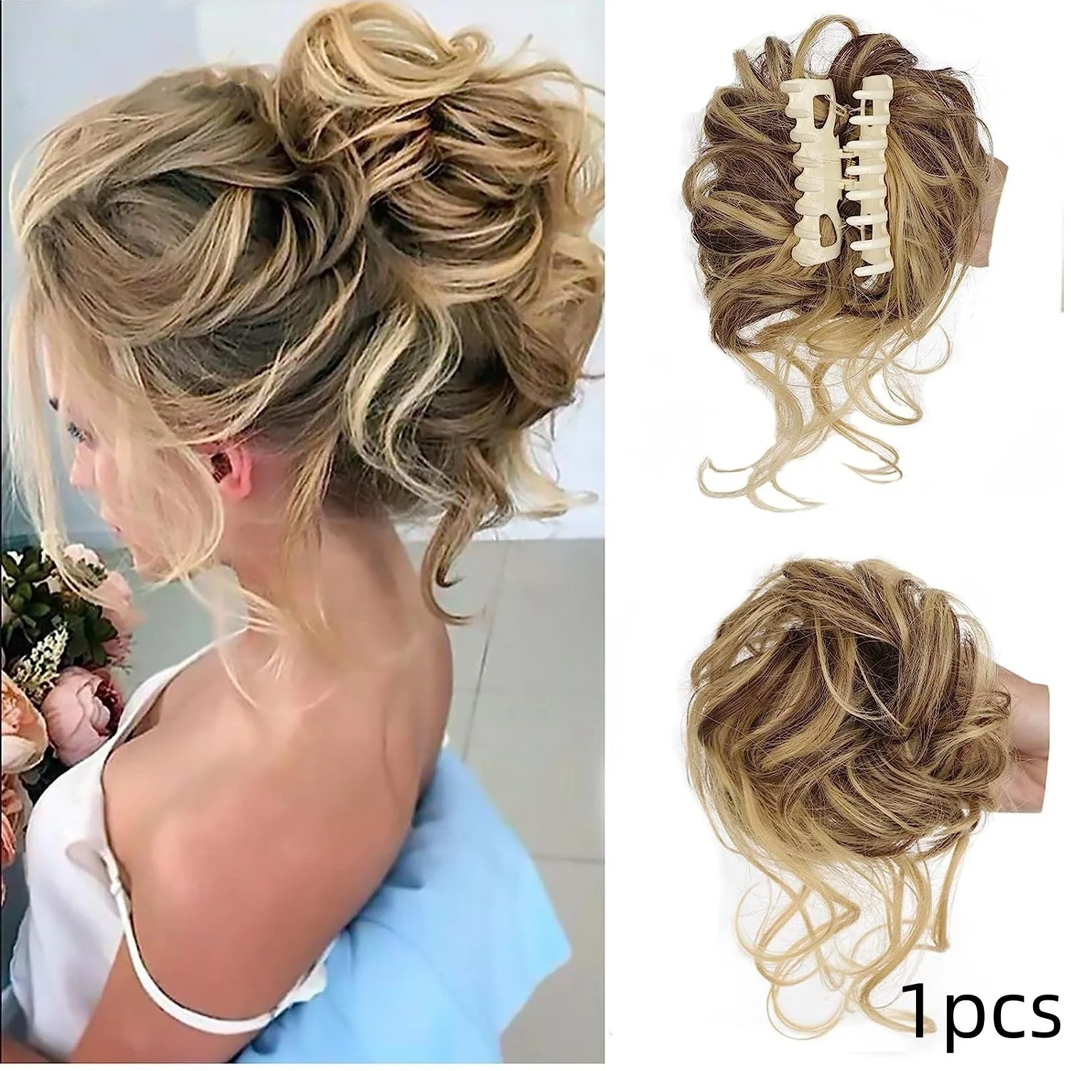 Wig Bun Messy Curly Hair Bun - Image 2