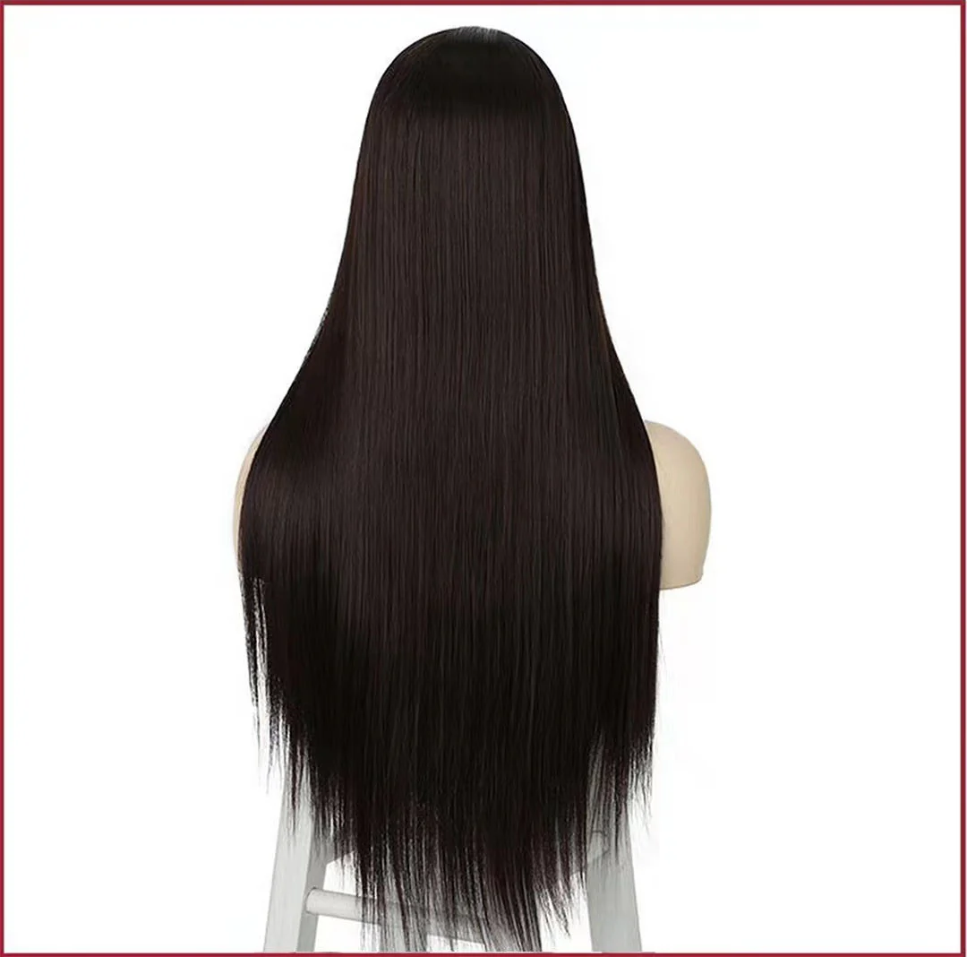 Wig Female Chemical Fiber Front Lace Middle Black - Image 3