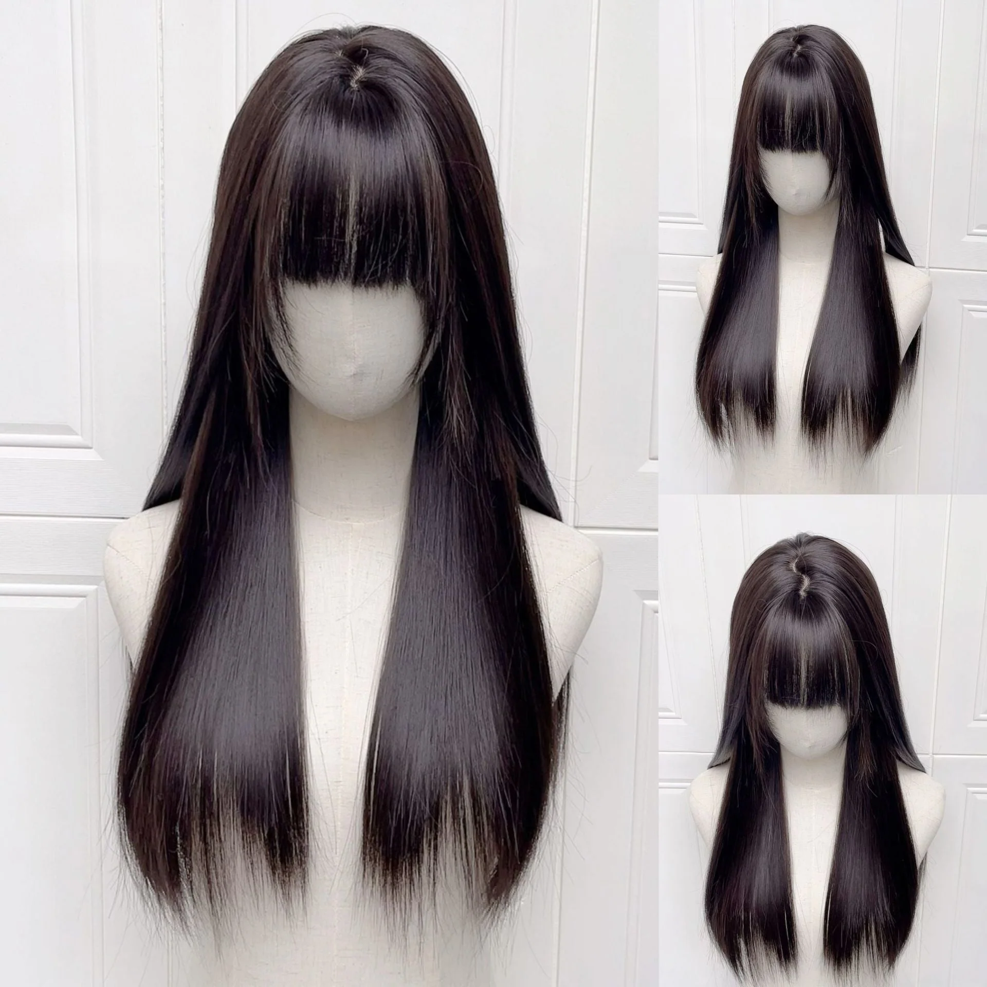 Wig Female Natural Full-head Wig Style Fluffy Long Straight Hair - Image 4