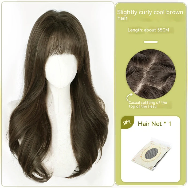 Wig Long Hair Full-head Wig-style Curly Hair Seamless Wig Sheath - Image 7