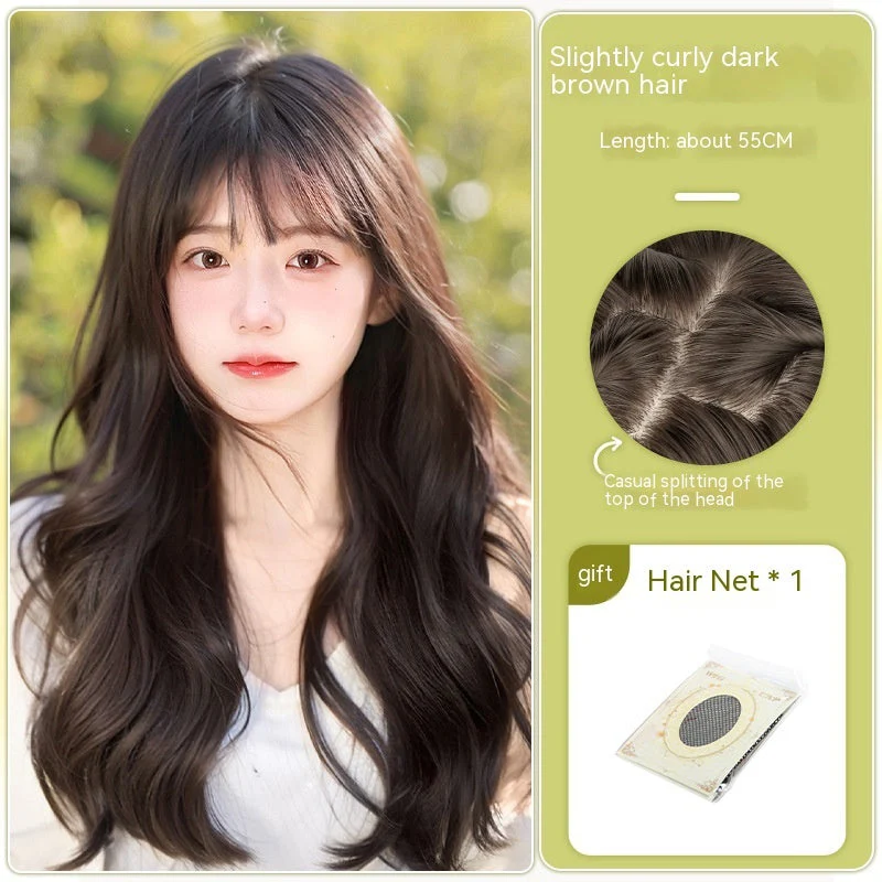 Wig Long Hair Full-head Wig-style Curly Hair Seamless Wig Sheath - Image 9