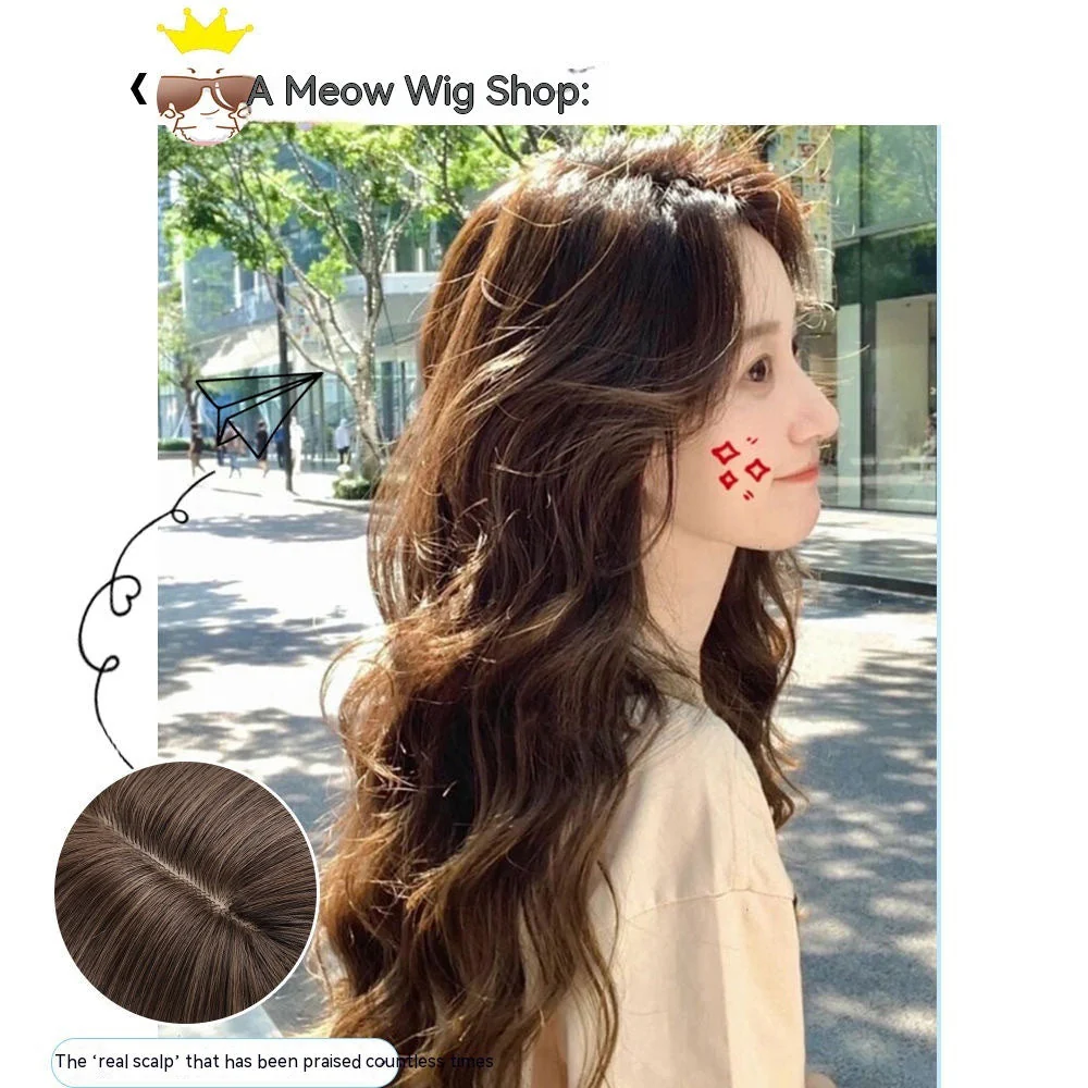 Wig Natural Long Curly Hair Big Wave Eight-character Bangs Wig - Image 2