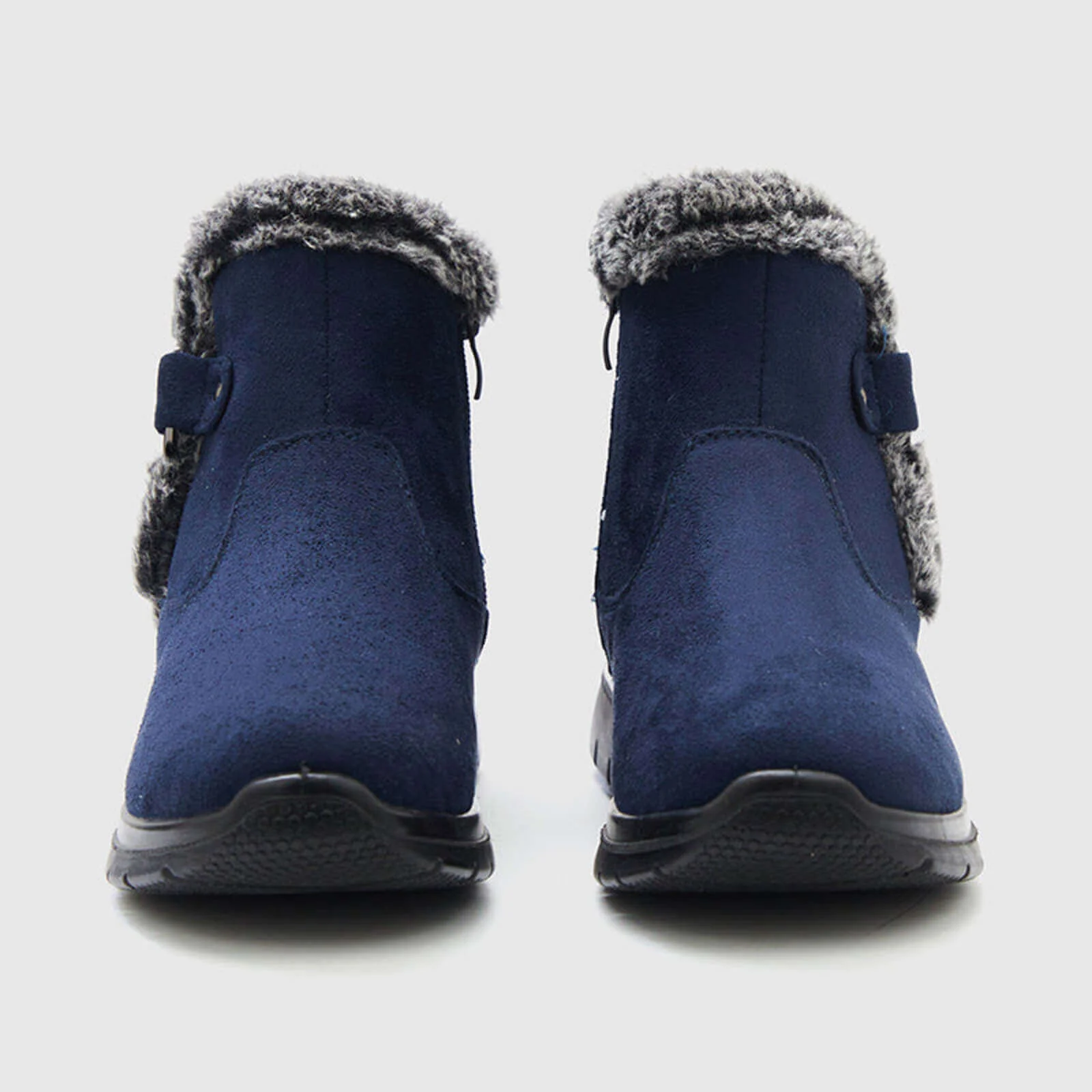 Super Soft Fur Lining Stitching Ankle Snow Boots - Image 12