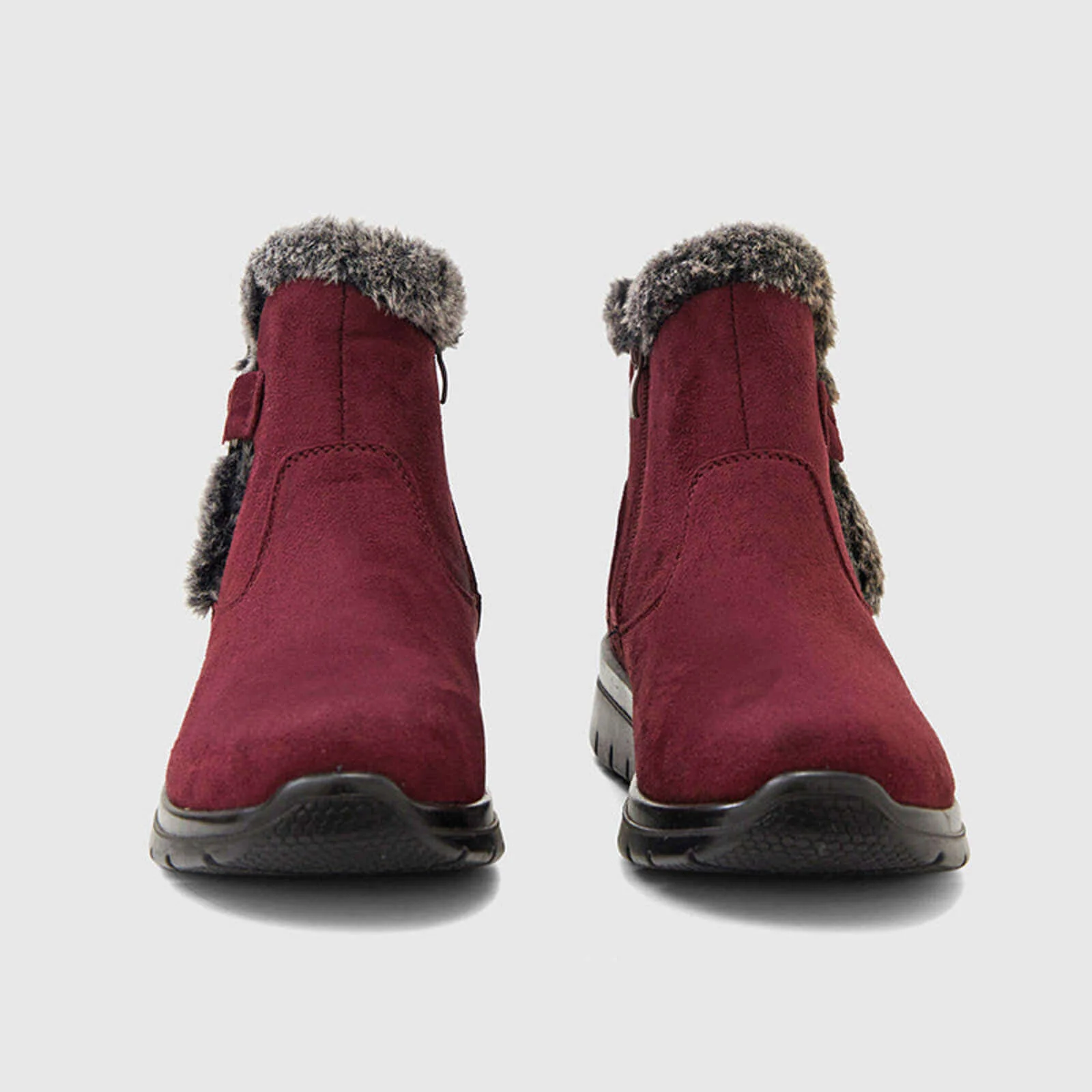 Super Soft Fur Lining Stitching Ankle Snow Boots - Image 21