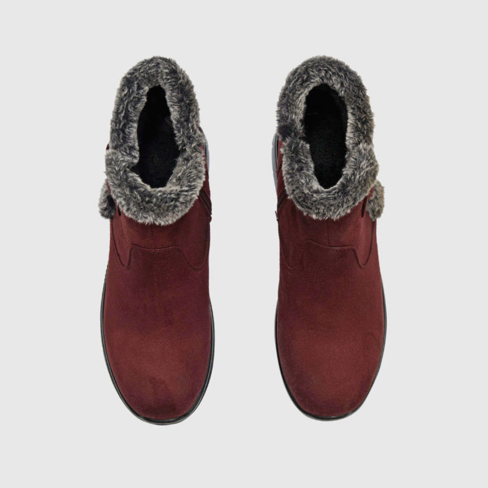 Super Soft Fur Lining Stitching Ankle Snow Boots - Image 23