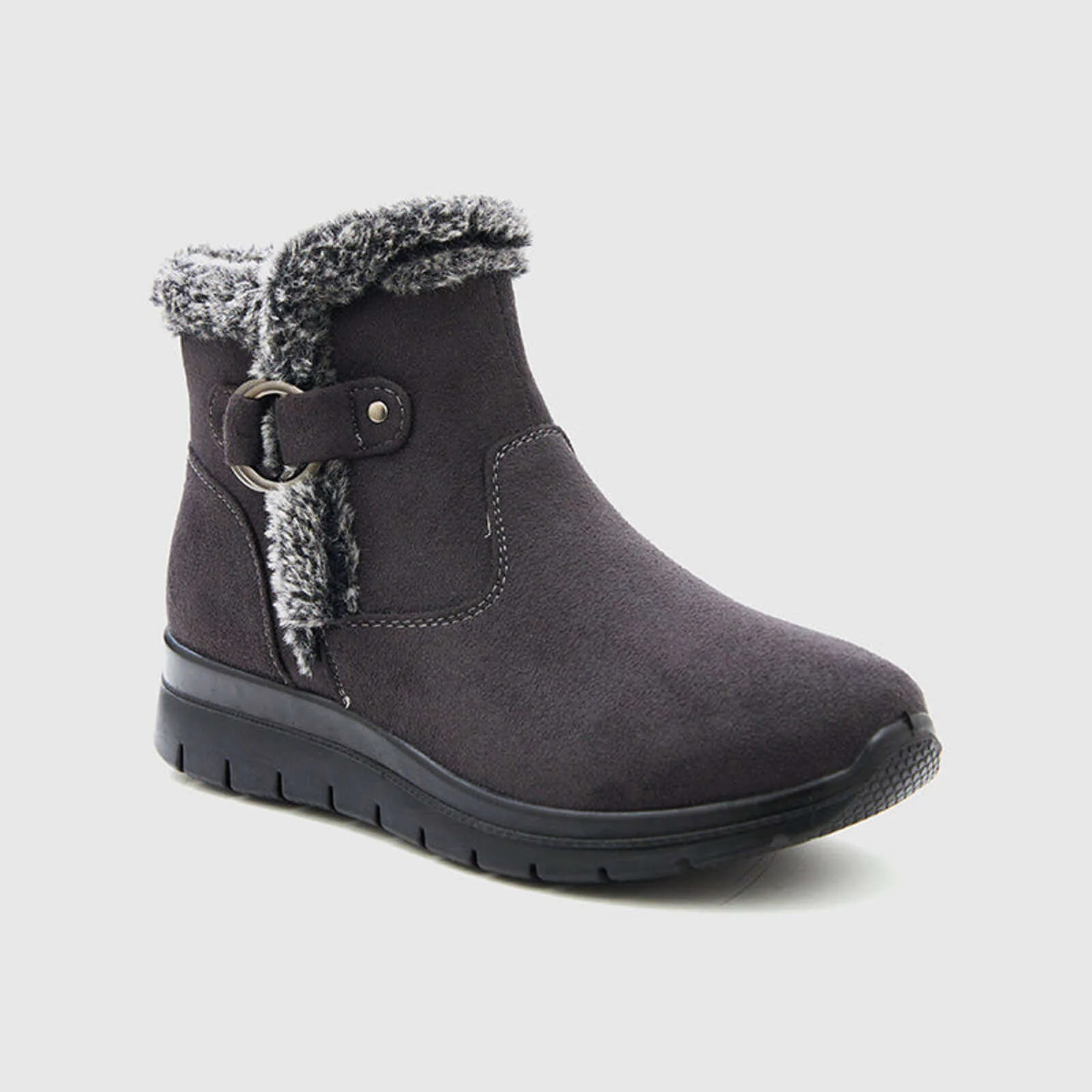 Super Soft Fur Lining Stitching Ankle Snow Boots - Image 28