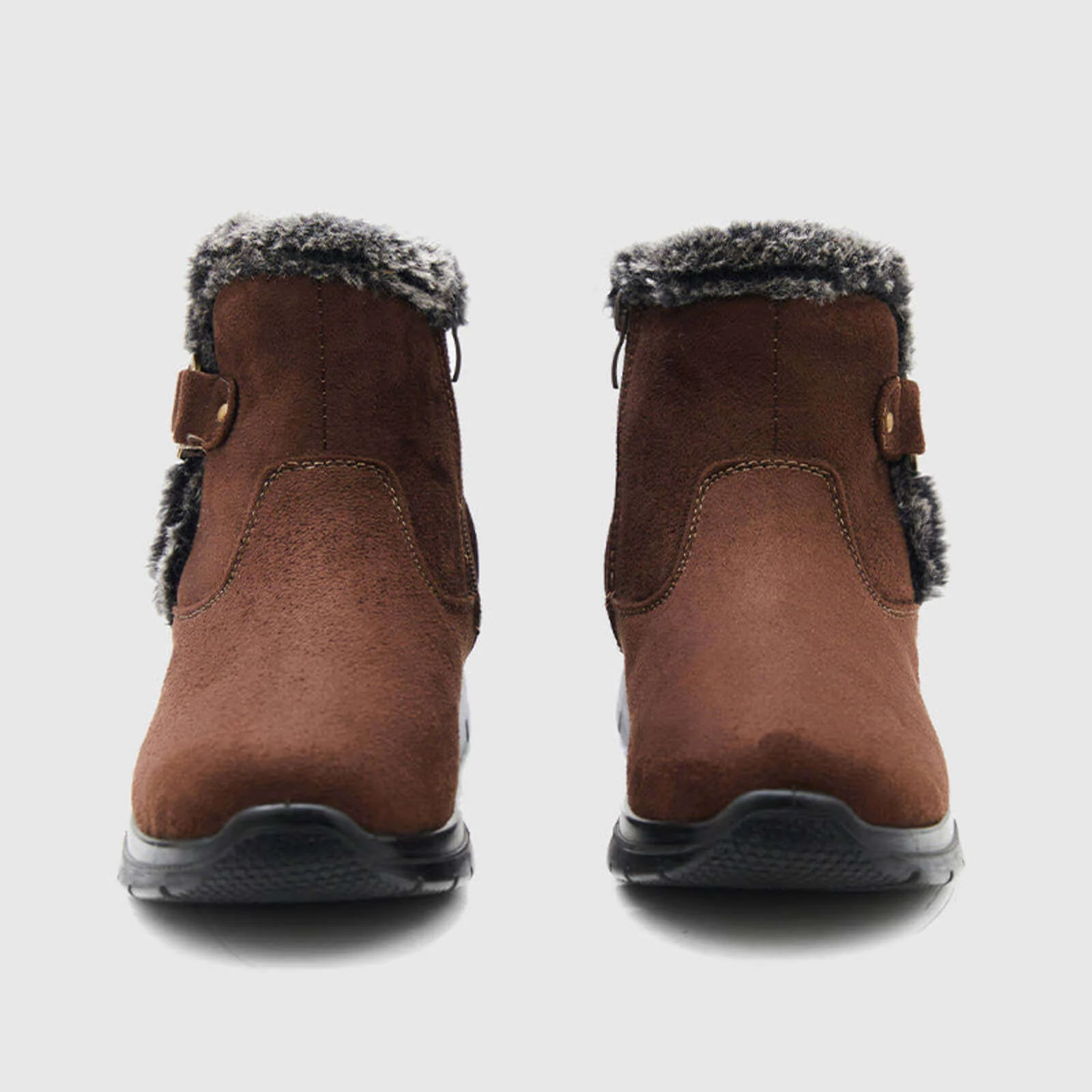 Super Soft Fur Lining Stitching Ankle Snow Boots - Image 3