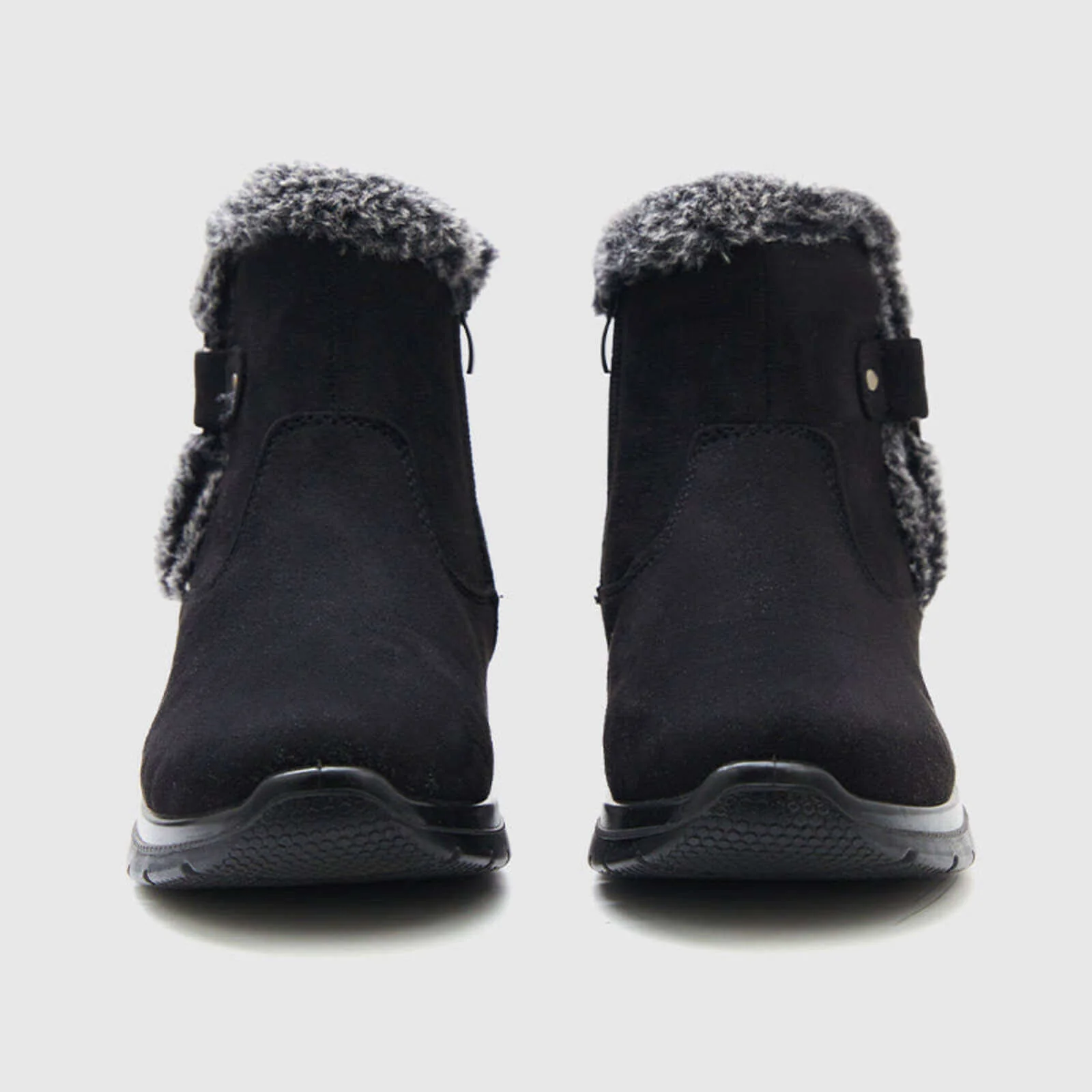 Super Soft Fur Lining Stitching Ankle Snow Boots - Image 39