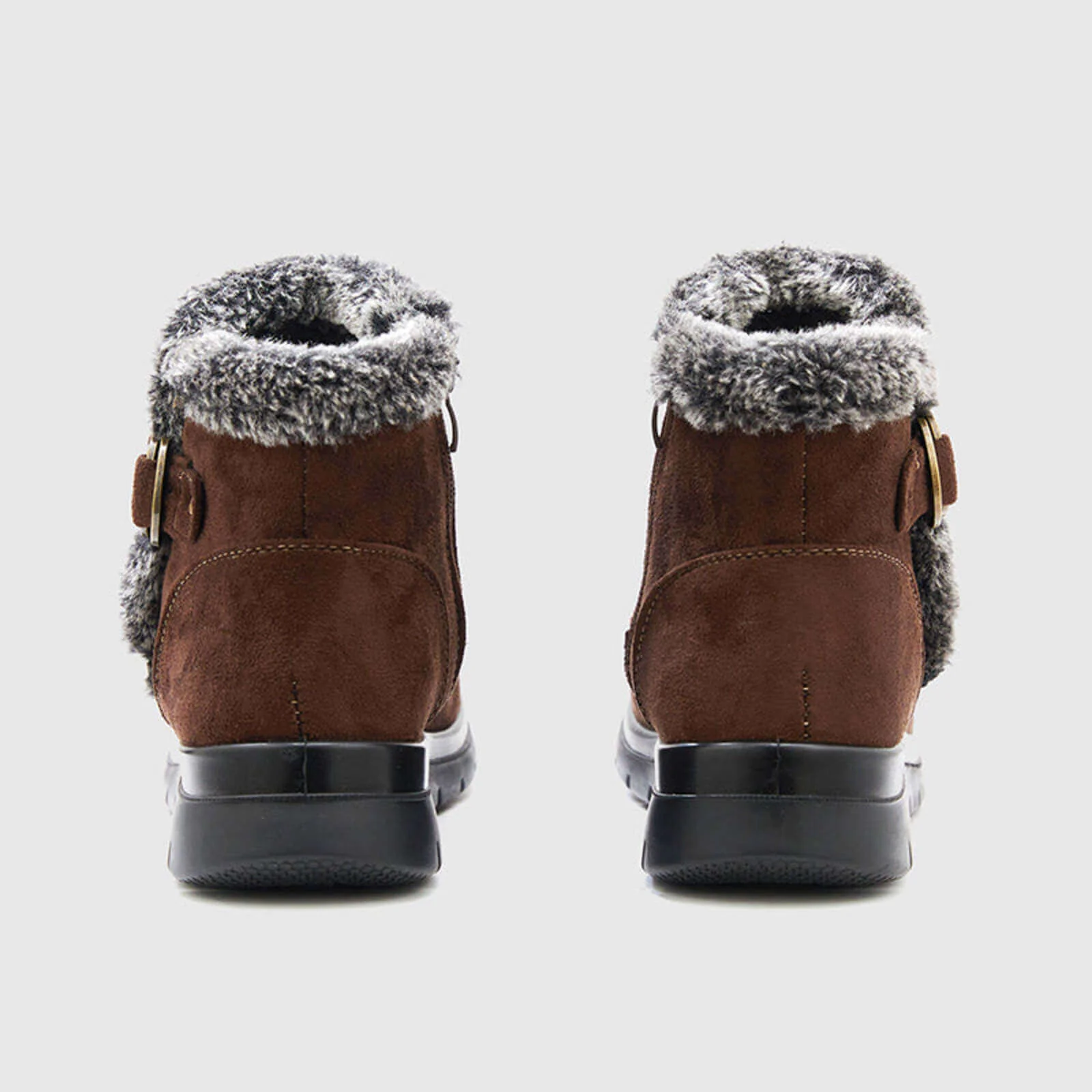 Super Soft Fur Lining Stitching Ankle Snow Boots - Image 4