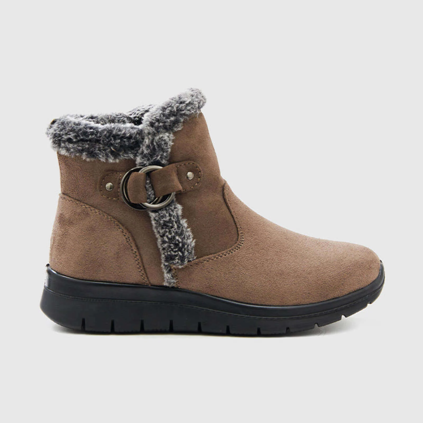 Super Soft Fur Lining Stitching Ankle Snow Boots - Image 46