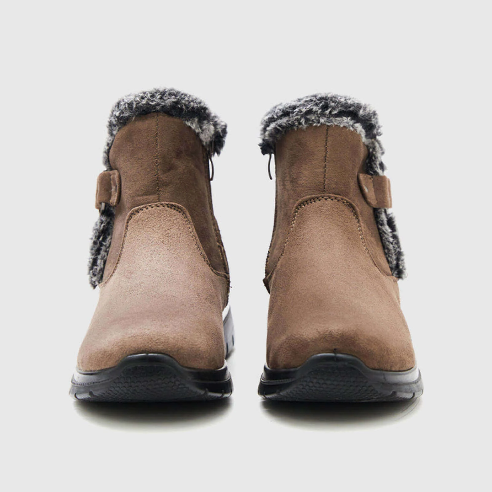 Super Soft Fur Lining Stitching Ankle Snow Boots - Image 47