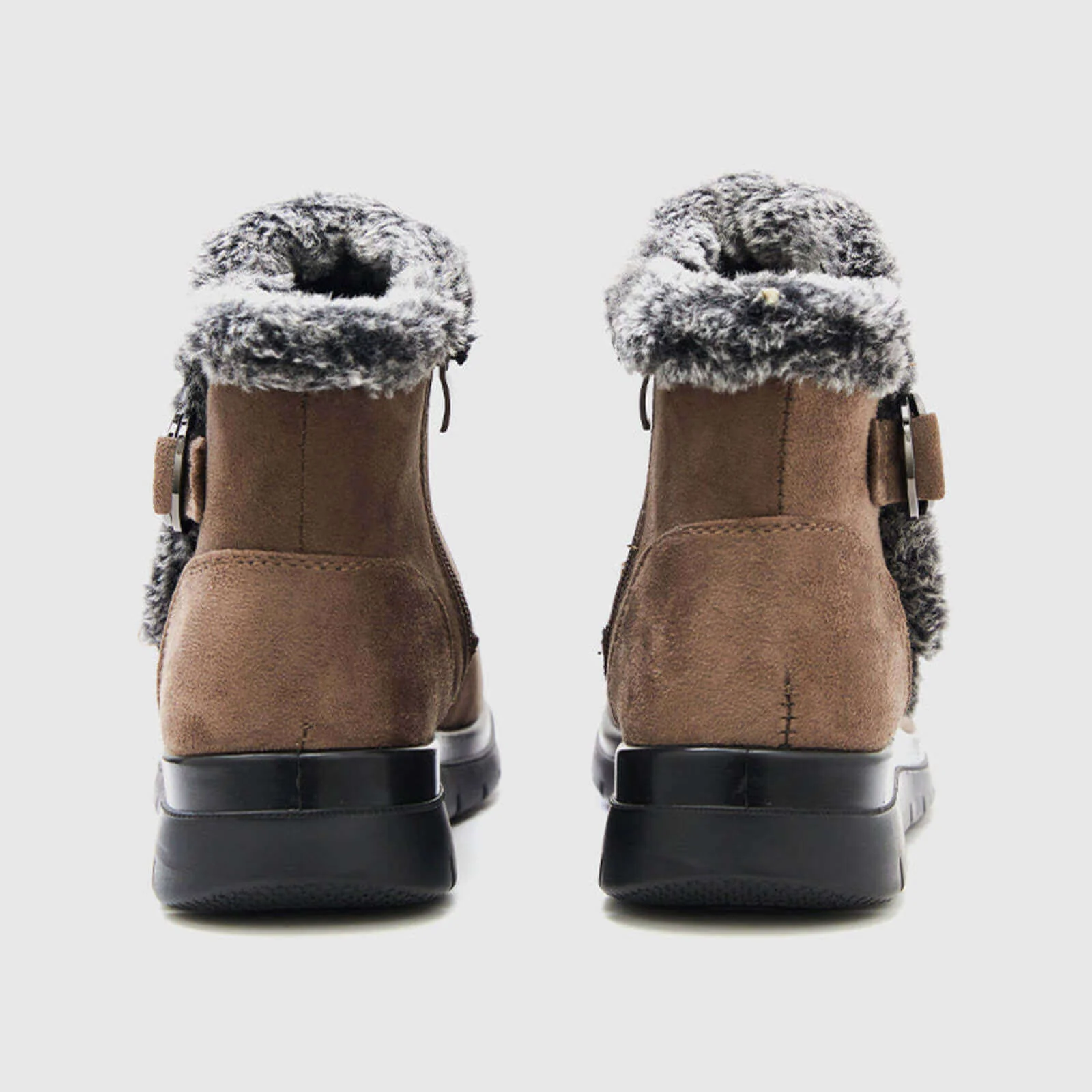 Super Soft Fur Lining Stitching Ankle Snow Boots - Image 48