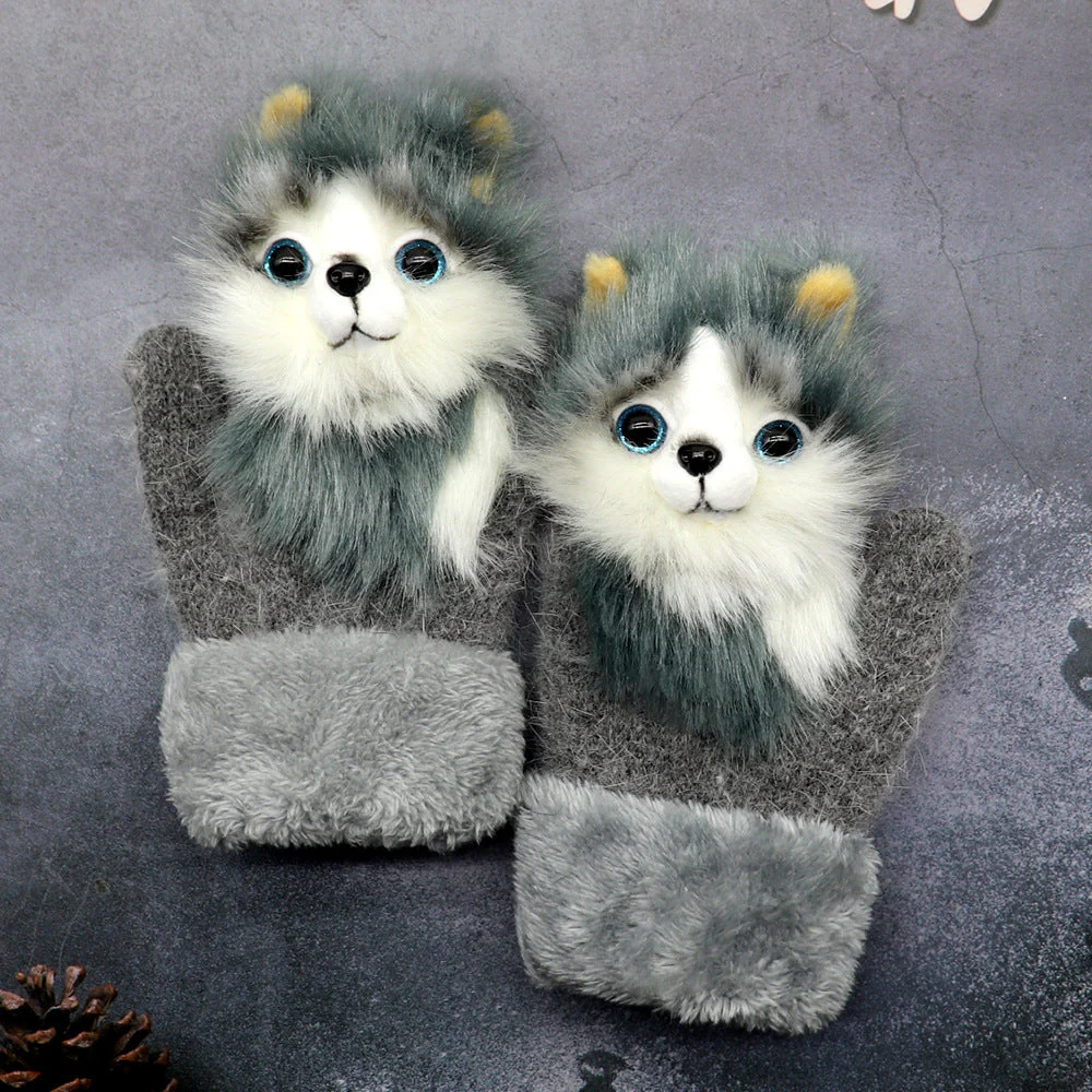 Winter Plush Cartoon Animal Gloves - Image 10