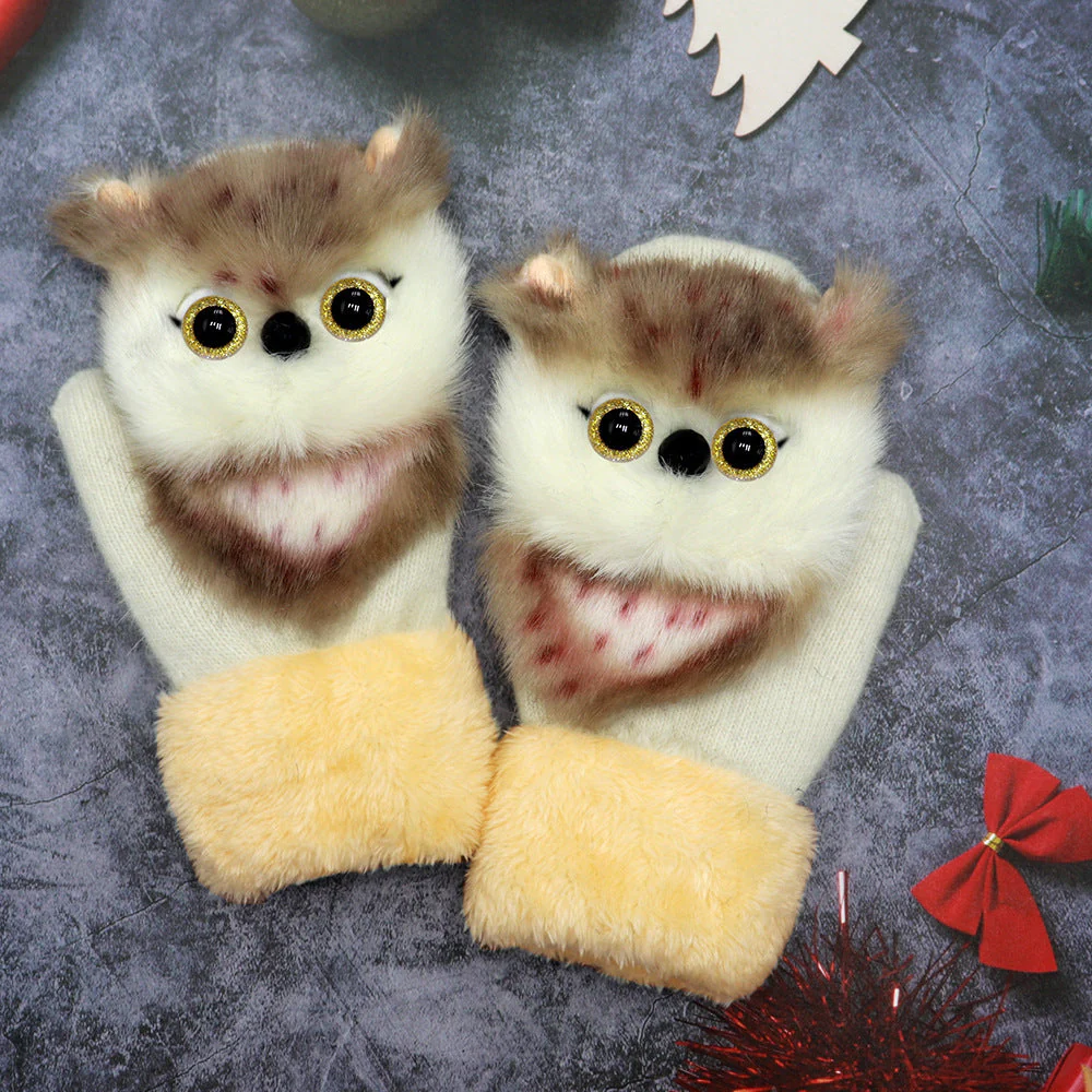 Winter Plush Cartoon Animal Gloves - Image 11