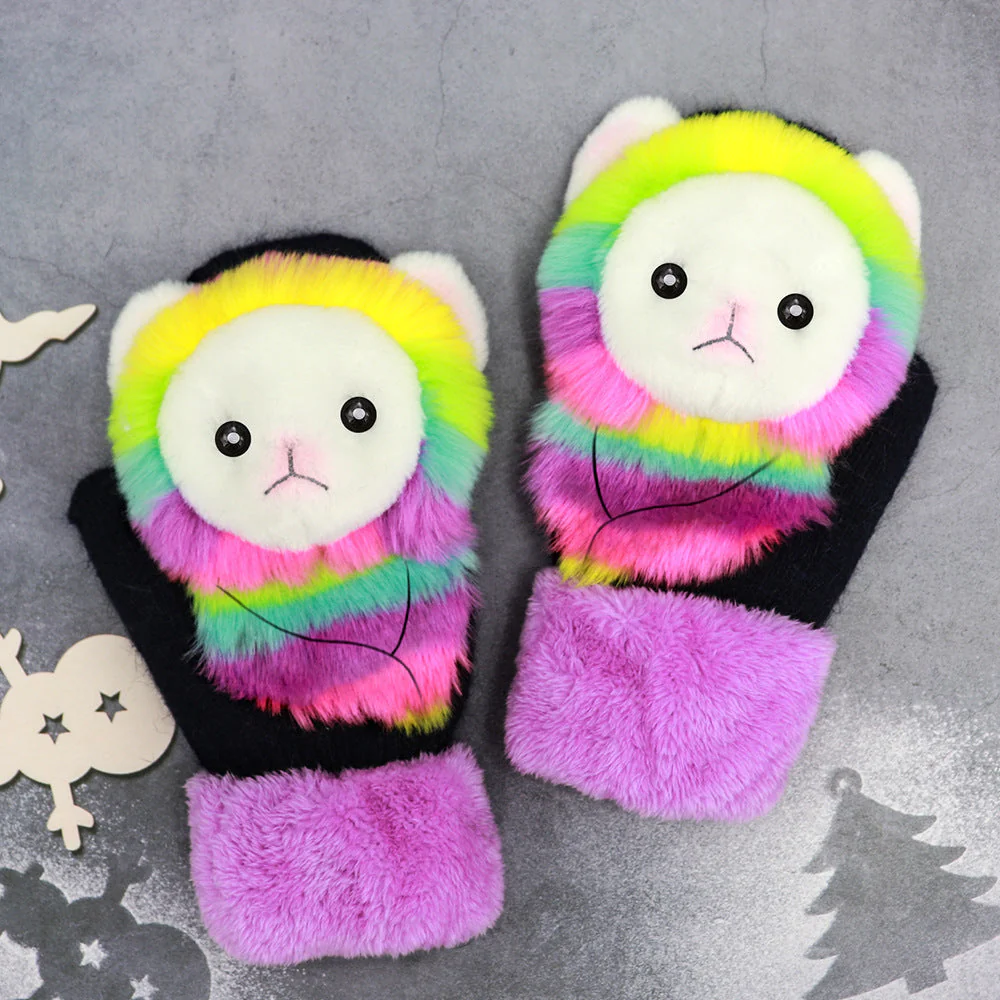 Winter Plush Cartoon Animal Gloves - Image 16
