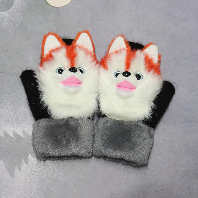Winter Plush Cartoon Animal Gloves - Image 17