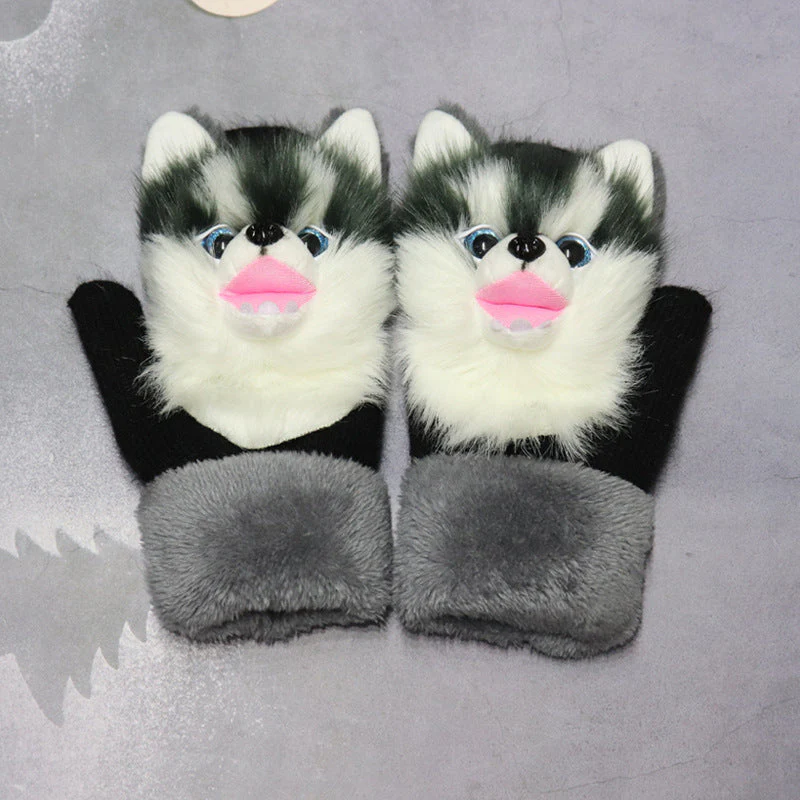 Winter Plush Cartoon Animal Gloves - Image 18