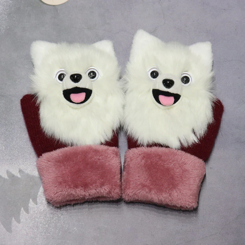 Winter Plush Cartoon Animal Gloves - Image 19
