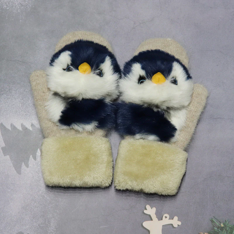 Winter Plush Cartoon Animal Gloves - Image 21