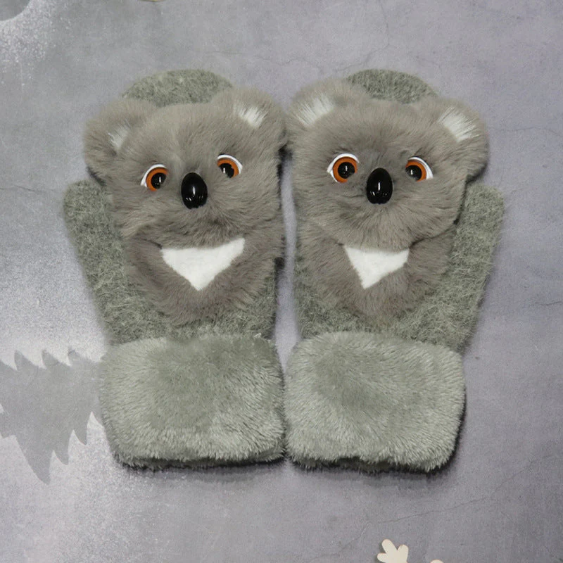 Winter Plush Cartoon Animal Gloves - Image 22
