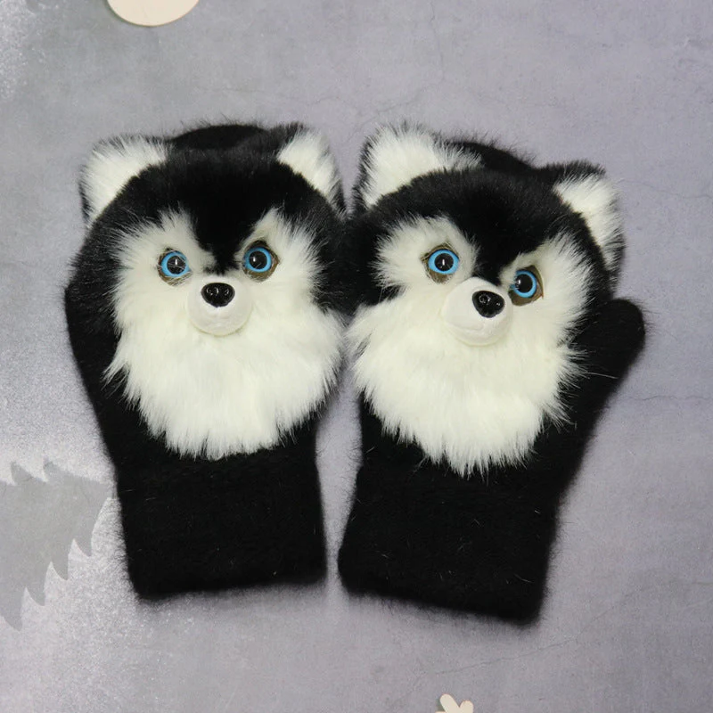 Winter Plush Cartoon Animal Gloves - Image 23