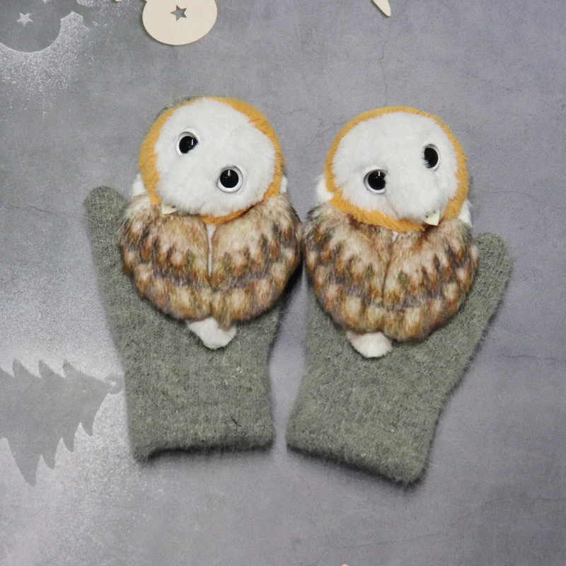 Winter Plush Cartoon Animal Gloves - Image 24