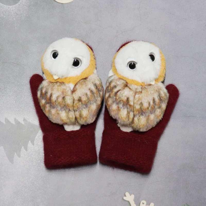 Winter Plush Cartoon Animal Gloves - Image 27