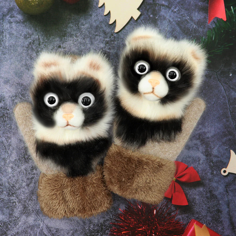 Winter Plush Cartoon Animal Gloves - Image 9