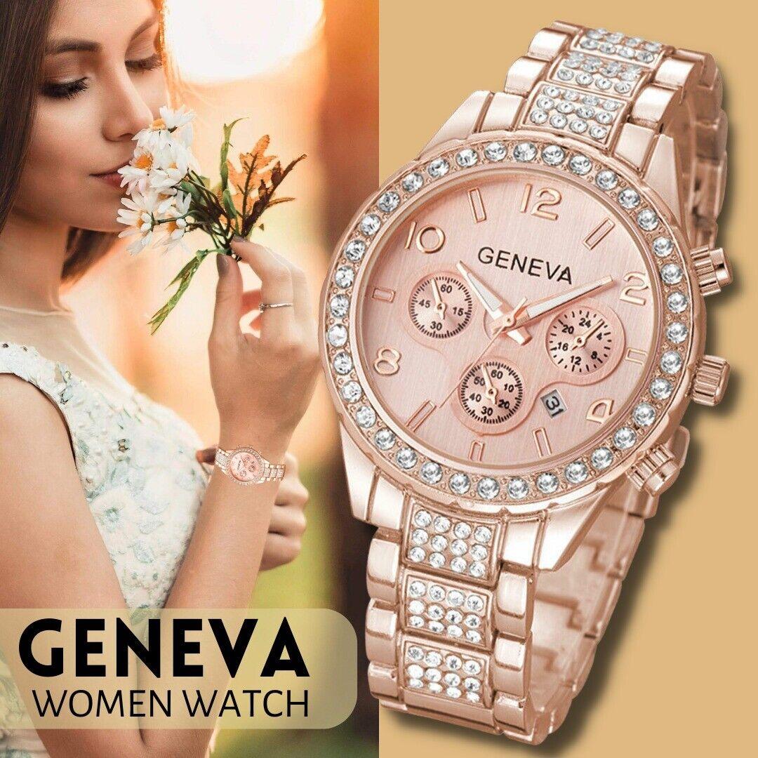 Women Classic Stainless Steel Crystal Quartz Round Analog Wrist Watch For Women - Image 2