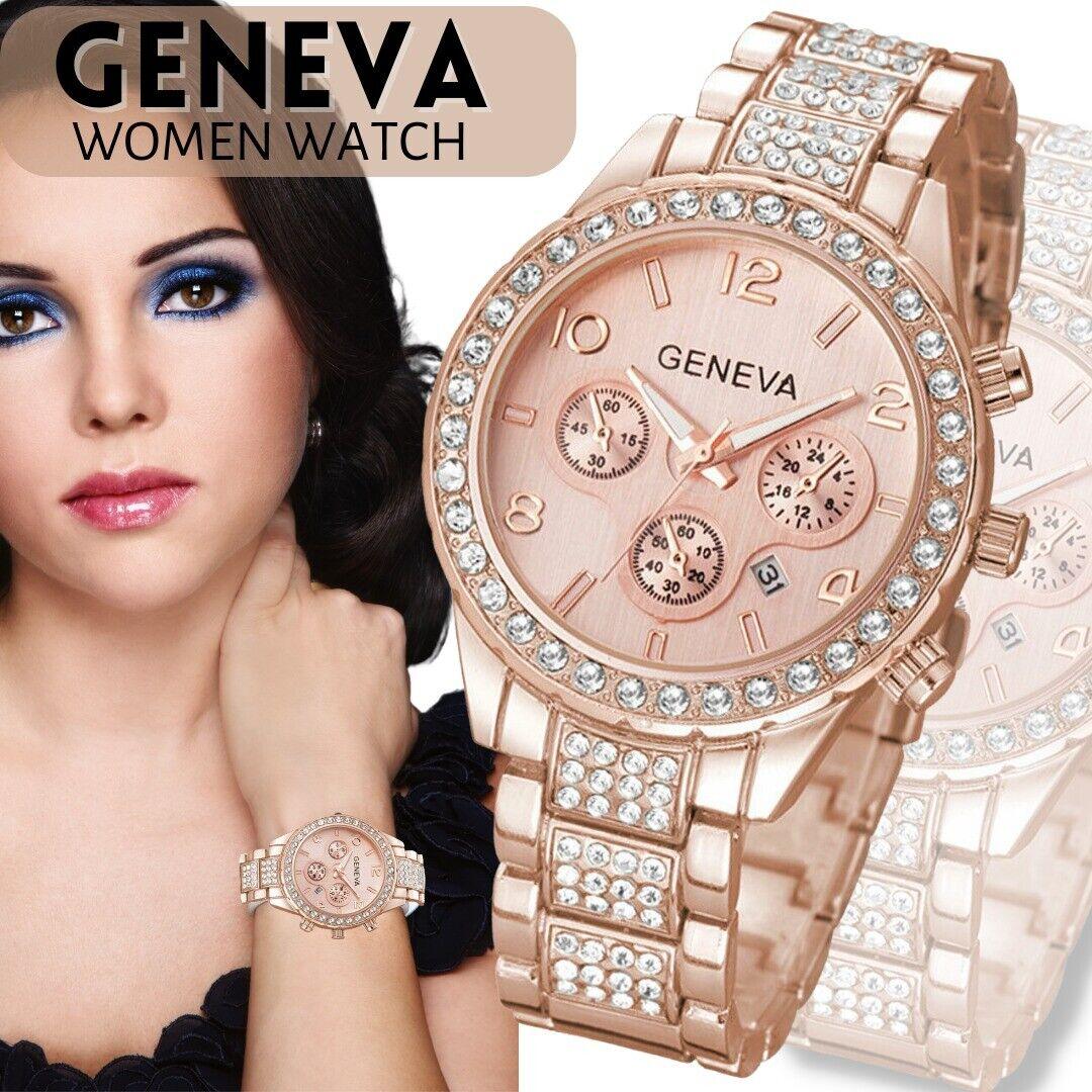 Women Classic Stainless Steel Crystal Quartz Round Analog Wrist Watch For Women - Image 3