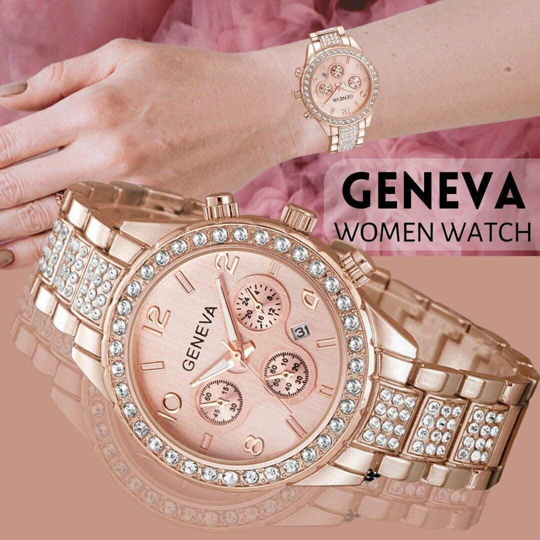 Women Classic Stainless Steel Crystal Quartz Round Analog Wrist Watch For Women - Image 4