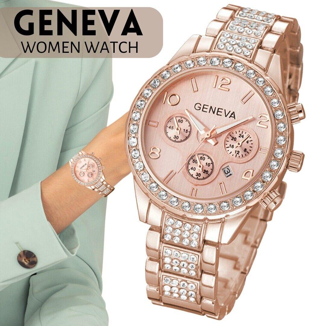 Women Classic Stainless Steel Crystal Quartz Round Analog Wrist Watch For Women - Image 5