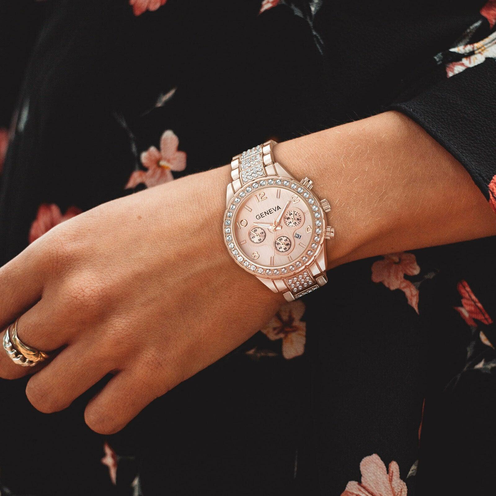 Women Classic Stainless Steel Crystal Quartz Round Analog Wrist Watch For Women - Image 9