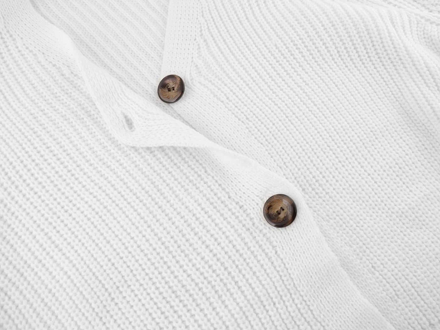 Lantern Sleeve Cardigan Button Down Open Front Knit Sweater Coat - Image 11