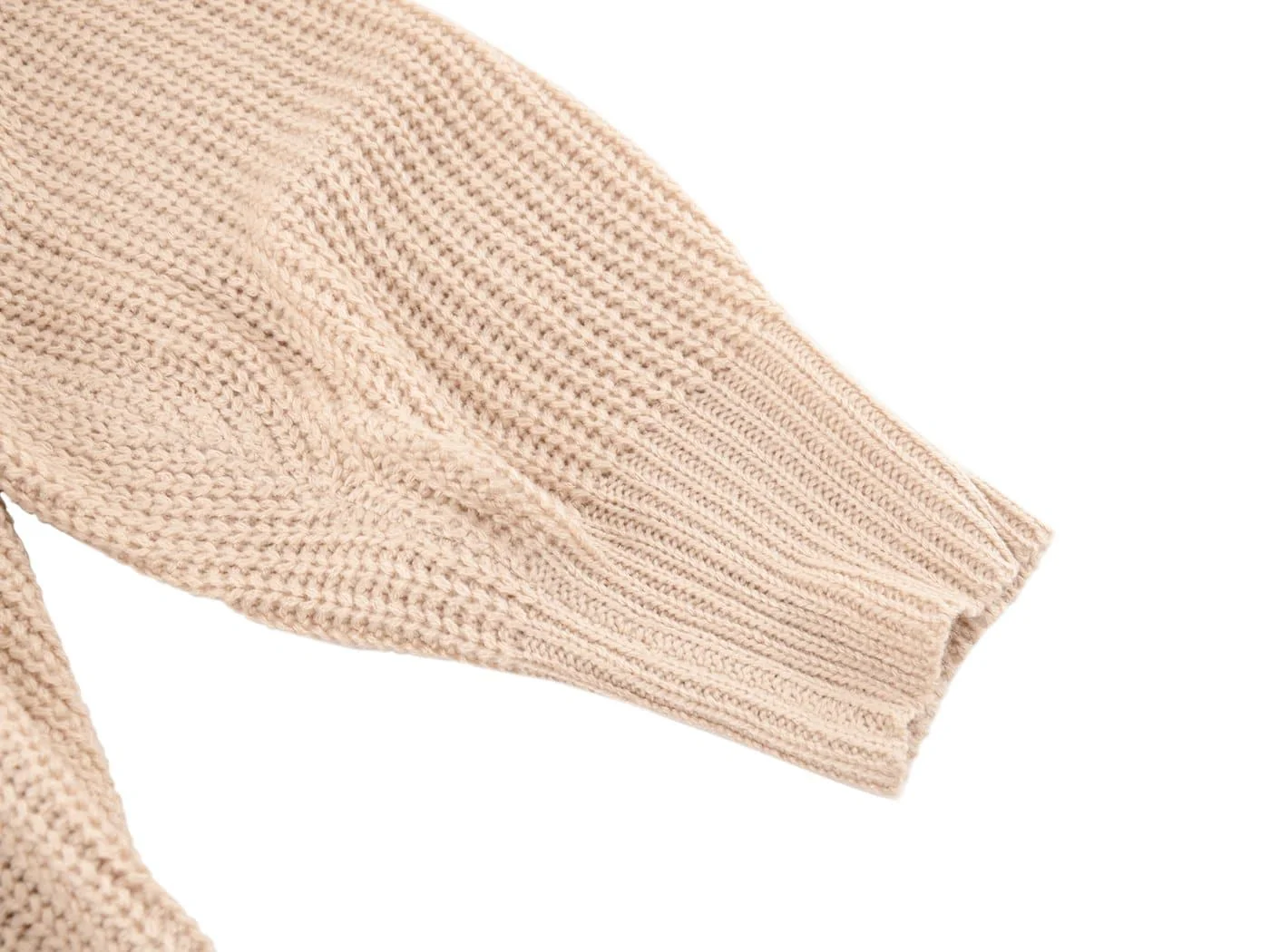 Lantern Sleeve Cardigan Button Down Open Front Knit Sweater Coat - Image 5