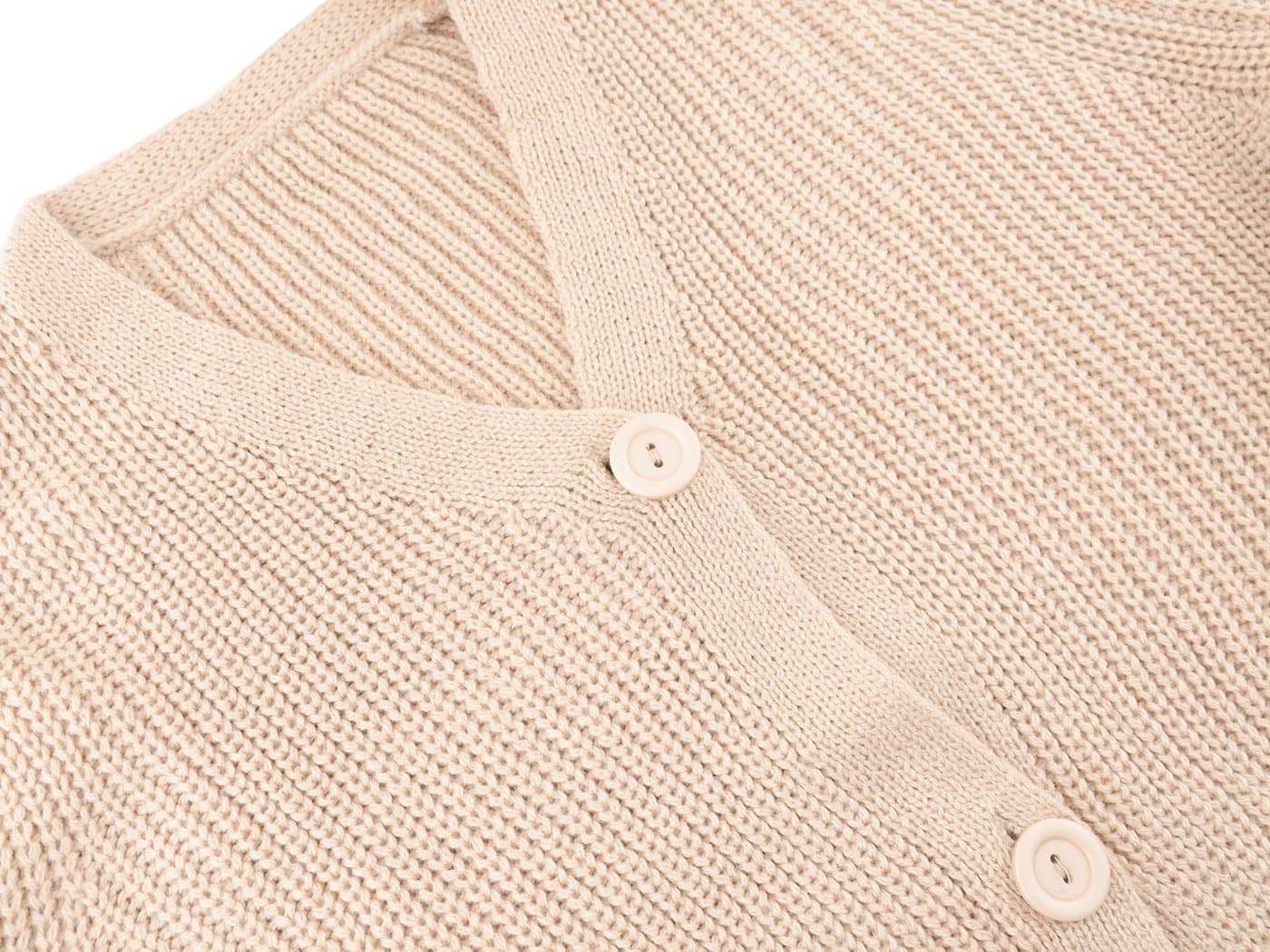 Lantern Sleeve Cardigan Button Down Open Front Knit Sweater Coat - Image 6