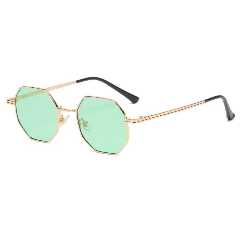 Women Retro Polygonal Metal Sunglasses - Image 10