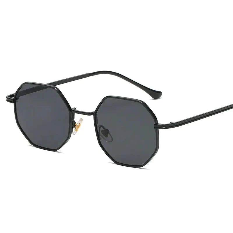 Women Retro Polygonal Metal Sunglasses - Image 2